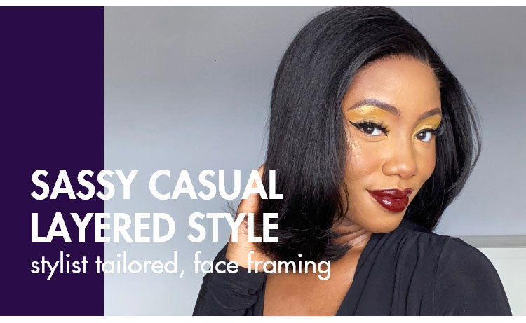 Layered Cut Yaki Straight Left C Part Glueless Minimalist HD Lace Bob Wig Ready to Go