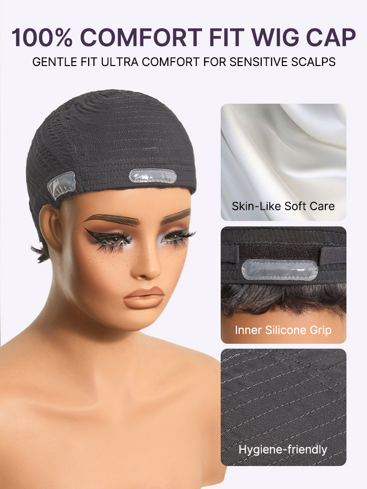 Throw On & Go Natural Black Big Curly Glueless Short Wig Ultra Comfort Cotton Cap Hair Loss Friendly Wig-26