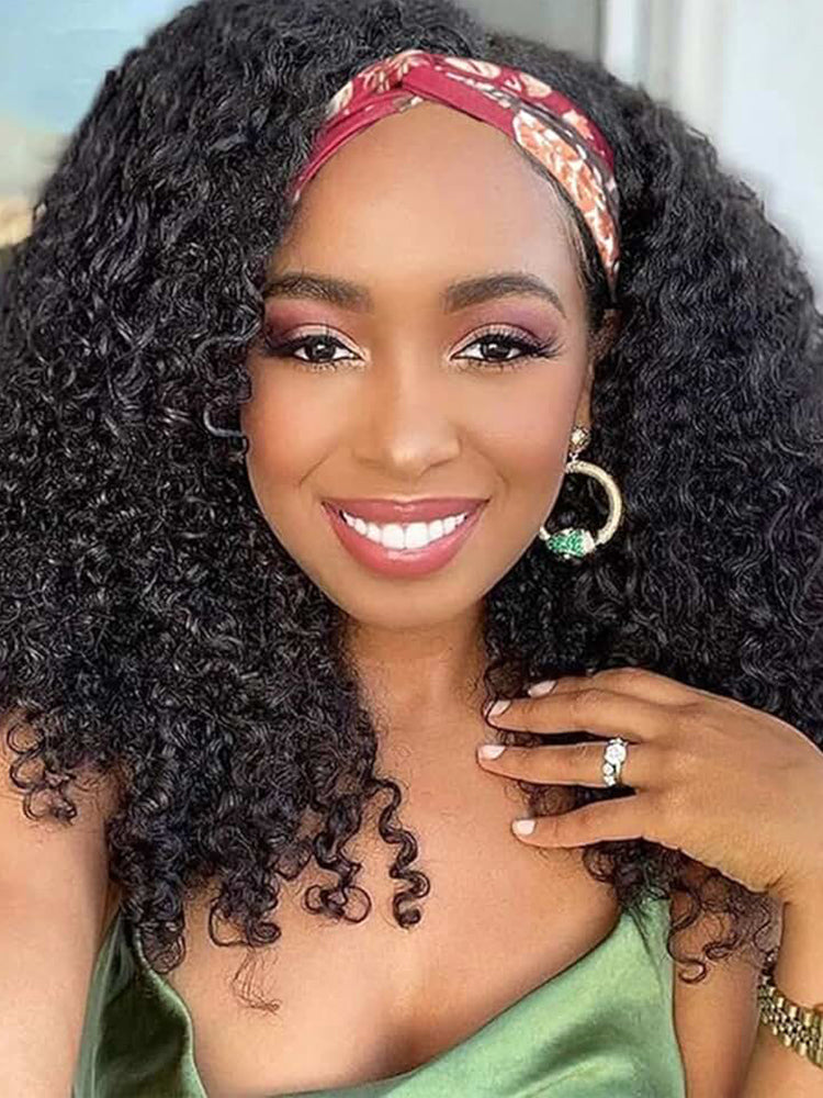 Onimehair™ Throw And Go onimehair Curly Headband Wig Glueless No Lace