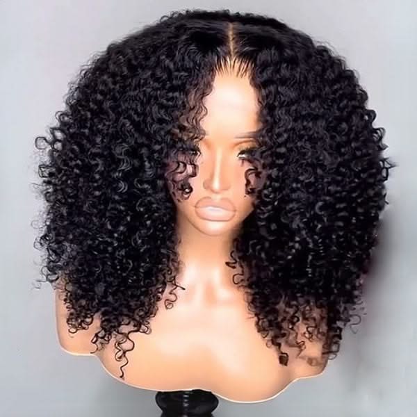 Onimehair™ Glueless Thick Fluffy Afro Curly Human Hair Bob Wigs 13x4 Invisiable Lace Wig Flash Sale - Onime Hair
