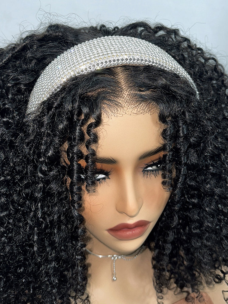 Onimehair™ Pre-style Finger Coily 250% Thick Curls Wear Go Glueless Wig 6x4 Pre-cut HD Lace Wig Pre-plucked