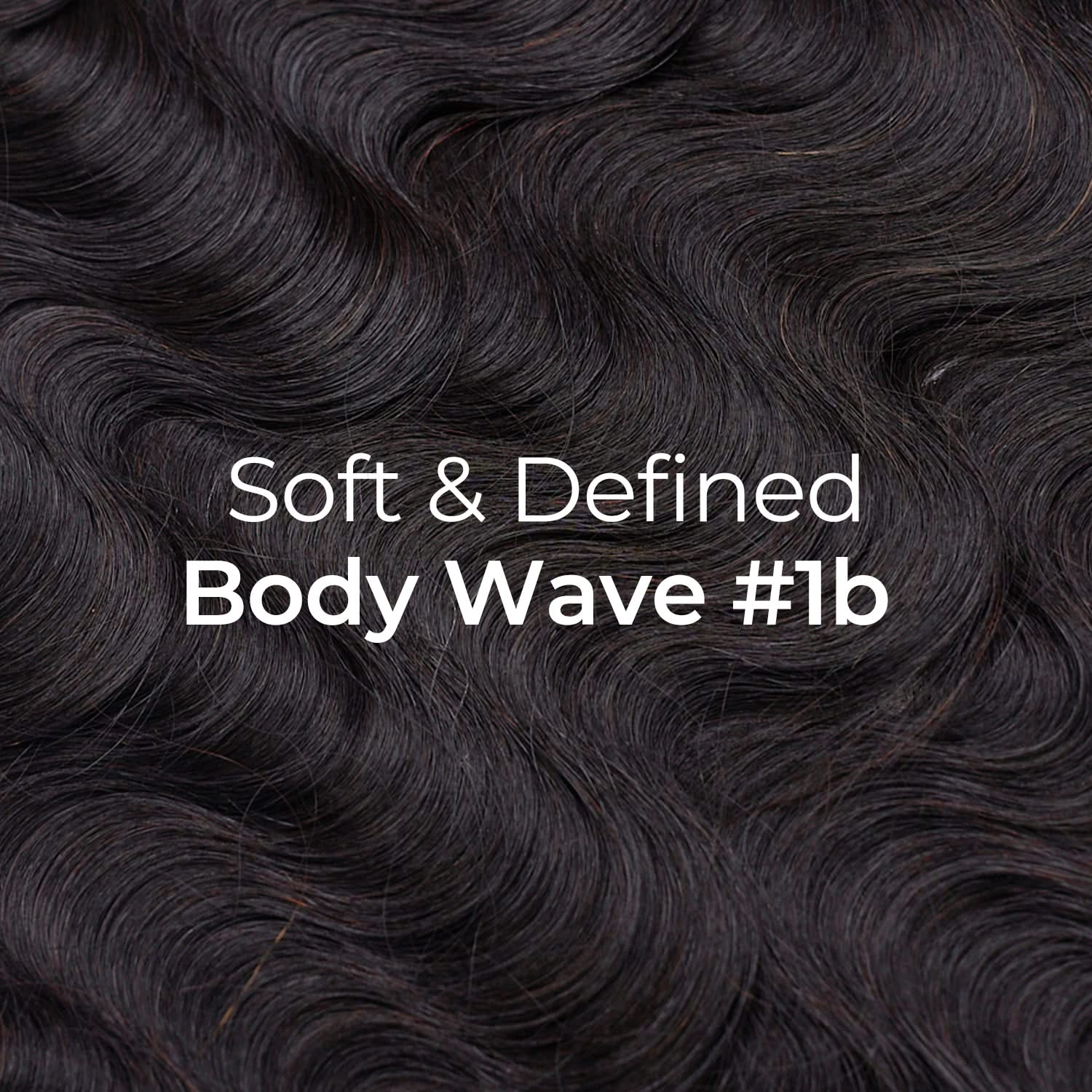 Body wave bundles in natural black, 12-36 inches, showcasing soft texture and effortless waves.