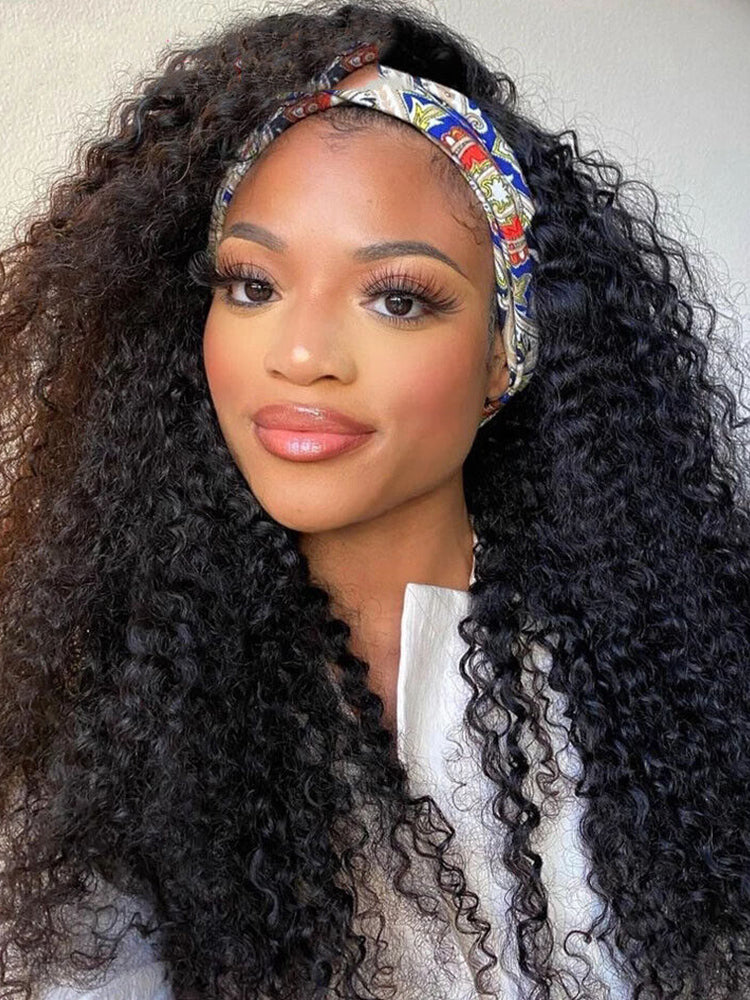 Onimehair™ Throw And Go onimehair Curly Headband Wig Glueless No Lace