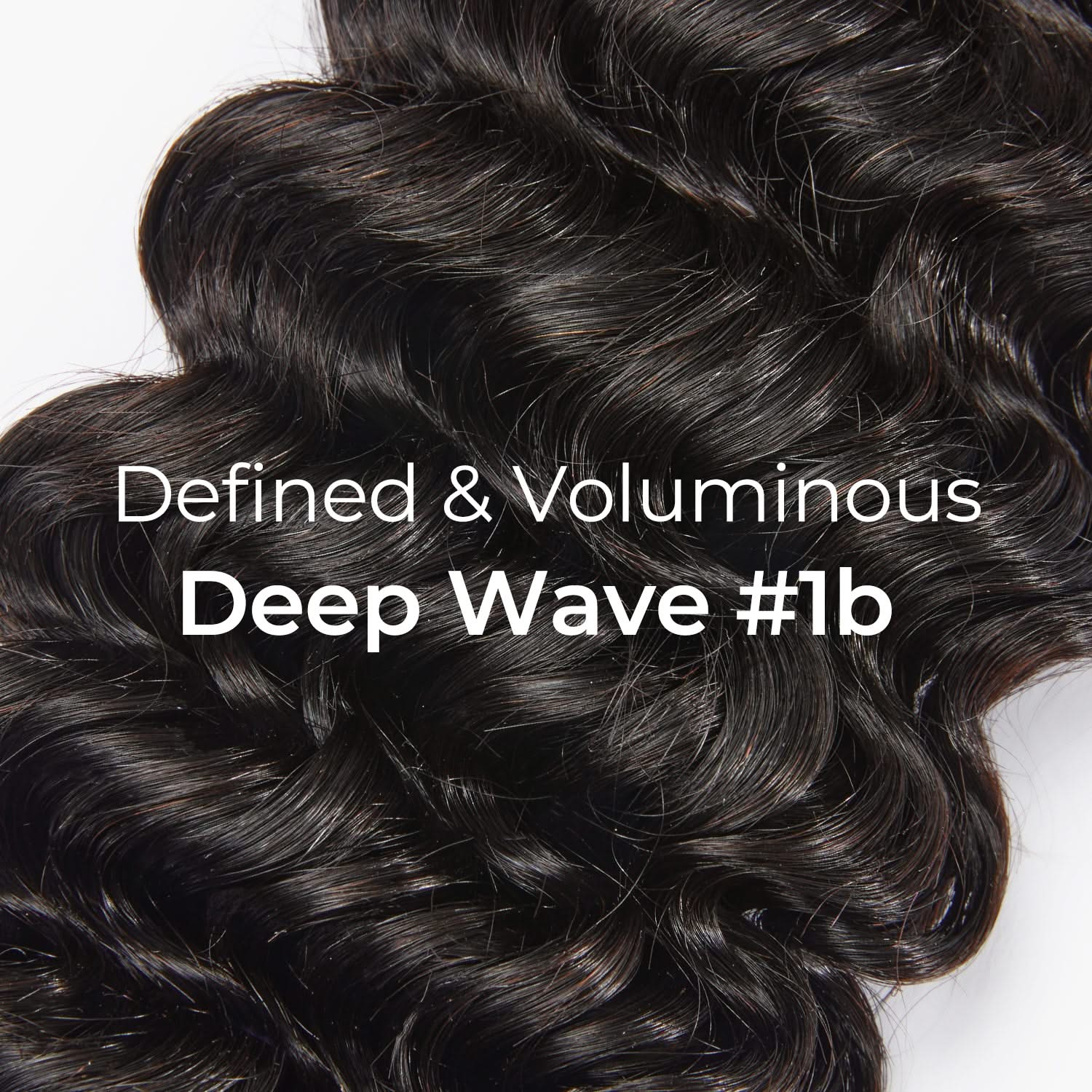 Deep wavy human hair bundles in natural black, showcasing 14–26" lengths and big volume for a vacation-friendly style.
