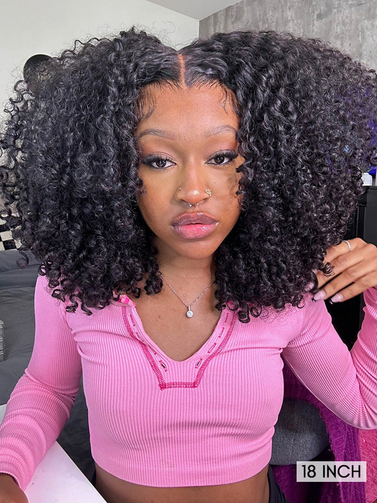 Onimehair™ Pre-cut 9x6 Lace M-cap Wear Go Glueless Mini Knots onimehair Curly Hair HD Lace Front Wig Pre-plucked