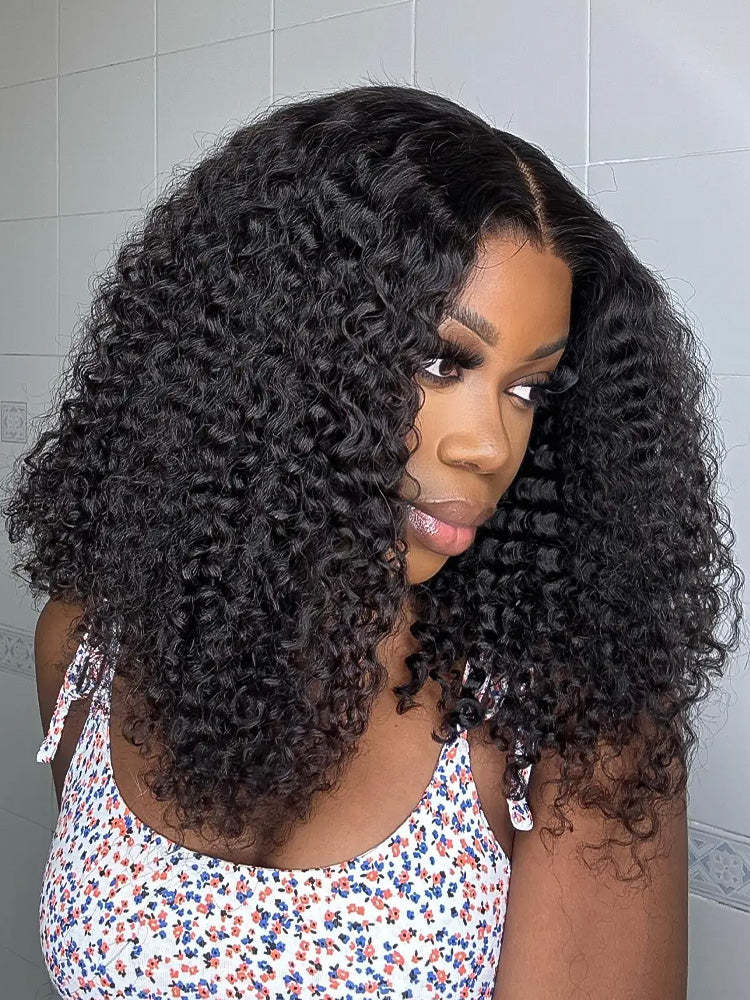 Onimehair™ 360 Fit Wig Pre-Bleached Burmese Curly Human Hair Pre-Cut 360 Lace Wear Go Glueless Wig Pre-Plucked