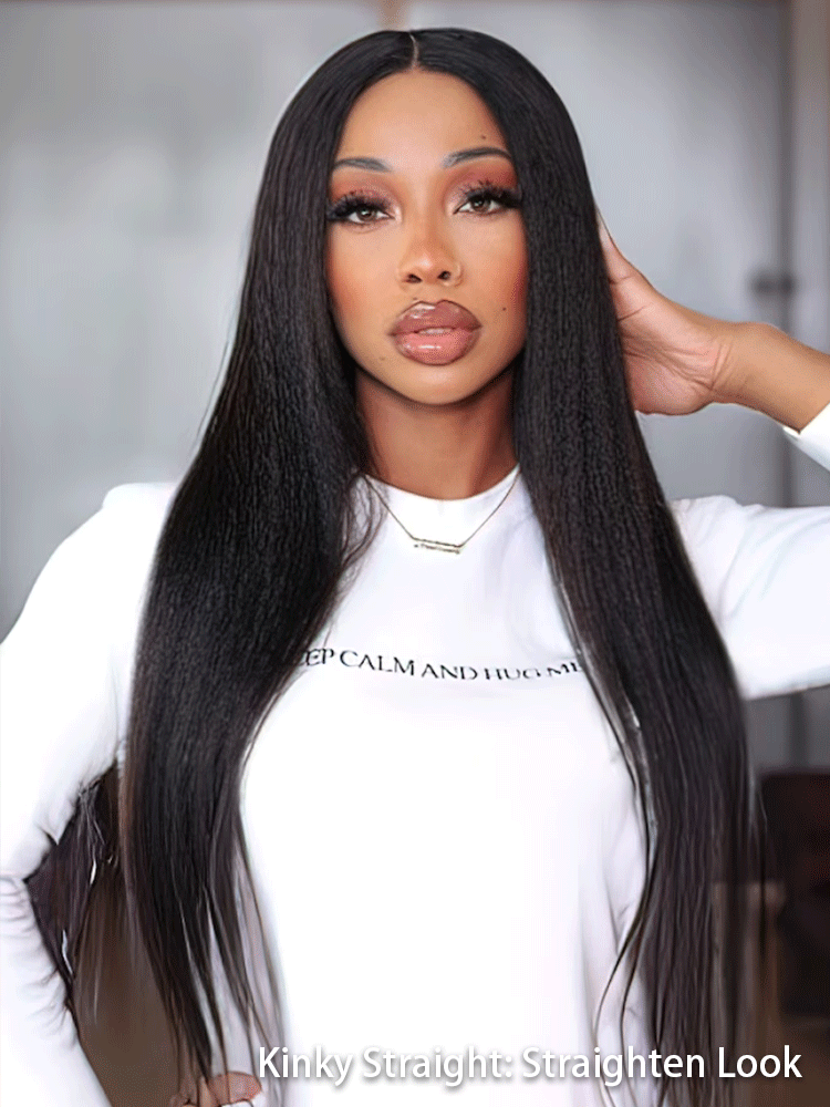 Onimehair™ Pre-bleached Light Onimehair Straight Hair Wear Go Glueless Wig Pre-cut HD Lace Pre-plucked