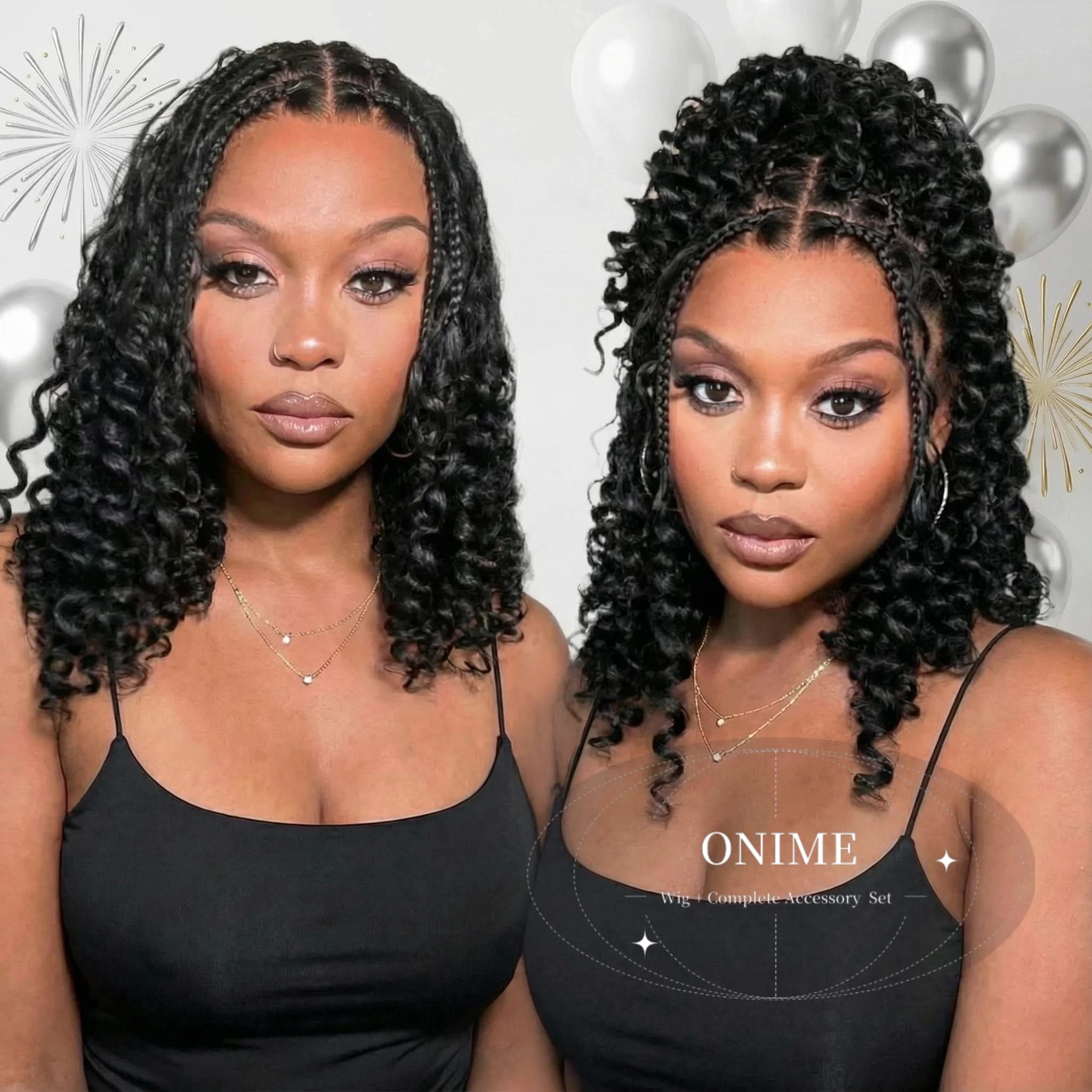 Knotless Boho Curls Braided Bob Wig Flexi Fit Invisi Drawstring HD Lace Cap - Onime Hair