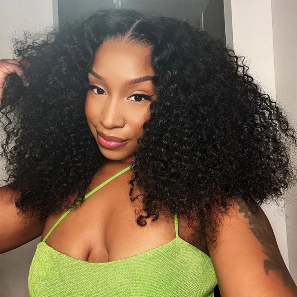 12A Quality Coily Curly 6×5 Closure Pull Go Glueless Super Double Drawn Human Hair Wig
