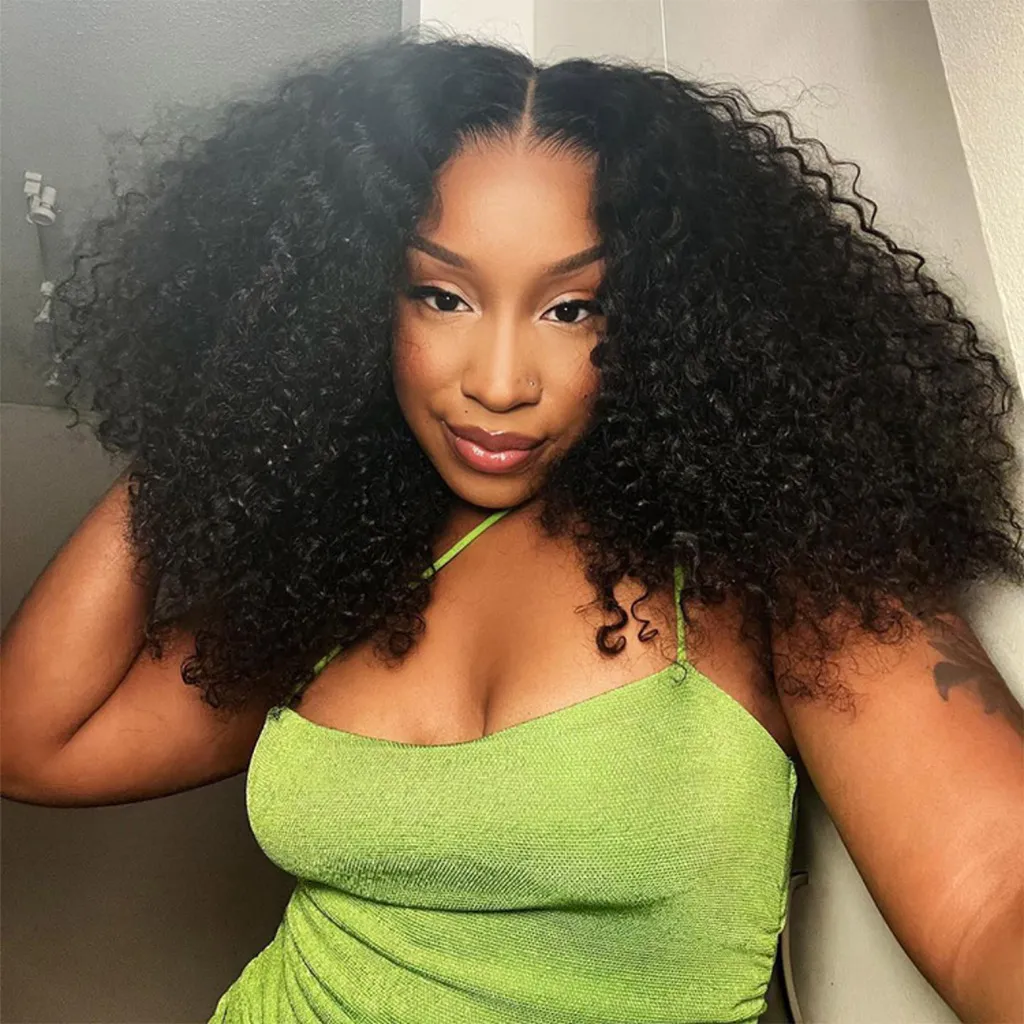 12A Quality Coily Curly 6×5 Closure Pull Go Glueless Super Double Drawn Human Hair Wig