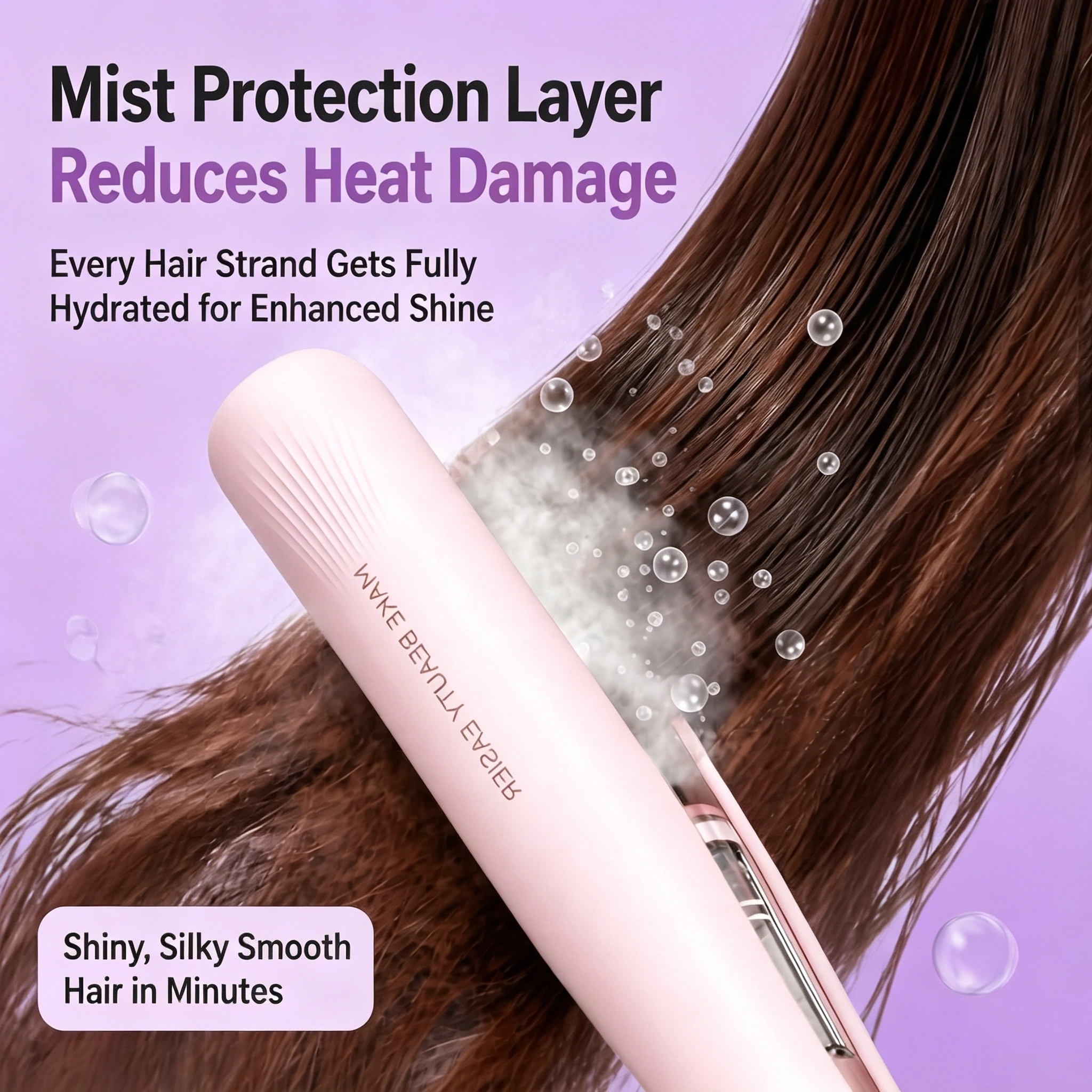 Steam Flat Iron - 2 in 1 Straightener & Curler with Negative Ions