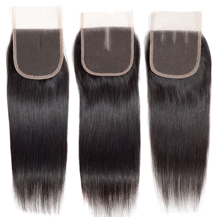 Peruvian straight hair 3 bundle set with 4x4 closure from onimehair, soft unprocessed virgin human hair for natural styling.