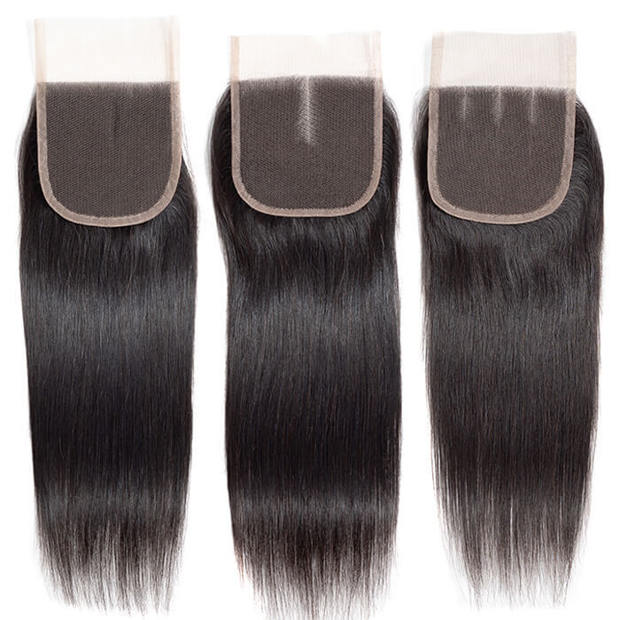 Peruvian straight hair 3 bundle set with 4x4 closure from onimehair, soft unprocessed virgin human hair for natural styling.