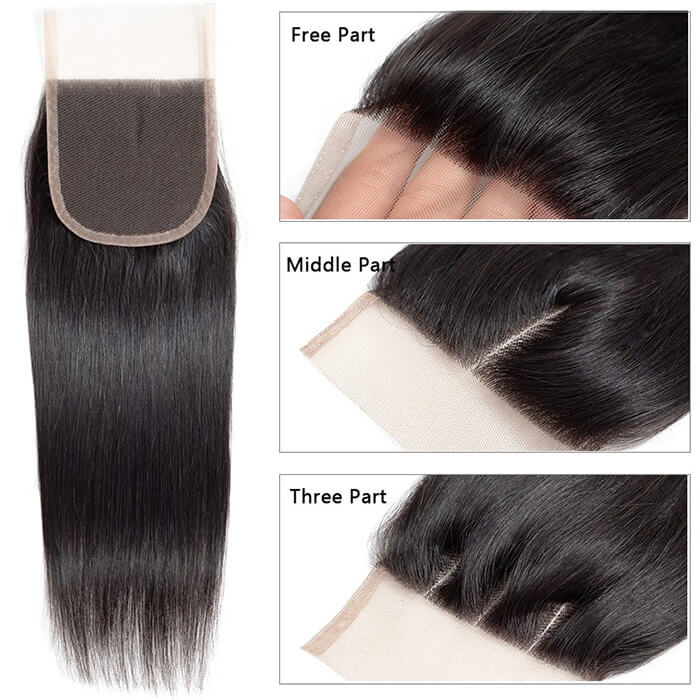Peruvian straight hair 3 bundles with 4x4 closure from onimehair, showcasing soft, unprocessed virgin human hair extensions.