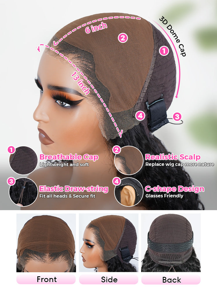 Onimehair™  Pre-Bleached Knots 13x4/13x6 HD Lace Straight Human Hair Wear Go Glueless Wig With Elastic Draw-string