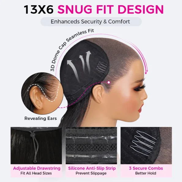 Water Wave Pull Go Drawstring Glueless 6×5 13×6 PartingMax HD Lace Frontal Human Hair Wig