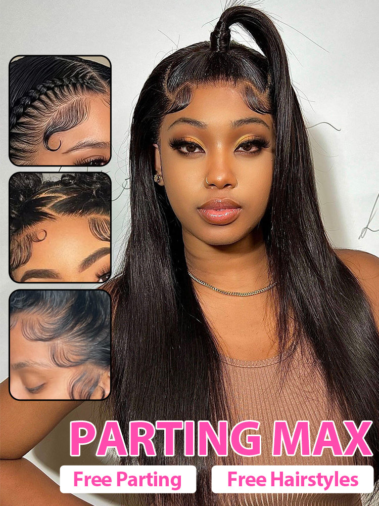 Onimehair™ Pre-bleached 13x4 Swiss HD Lace/Transparent Lace Wigs Straight Long Hair Lace Front Wigs
