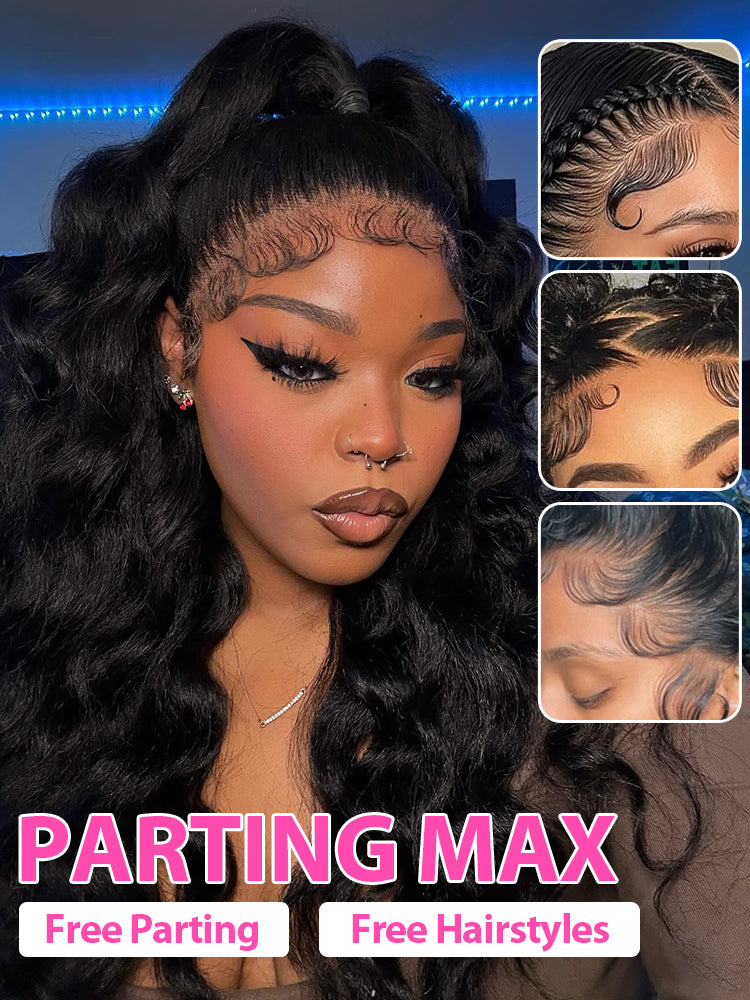 Onimehair™ Pre-bleached Body Wave Hair 13x4 Swiss HD Lace/Transparent Lace Front Wigs Pre Plucked