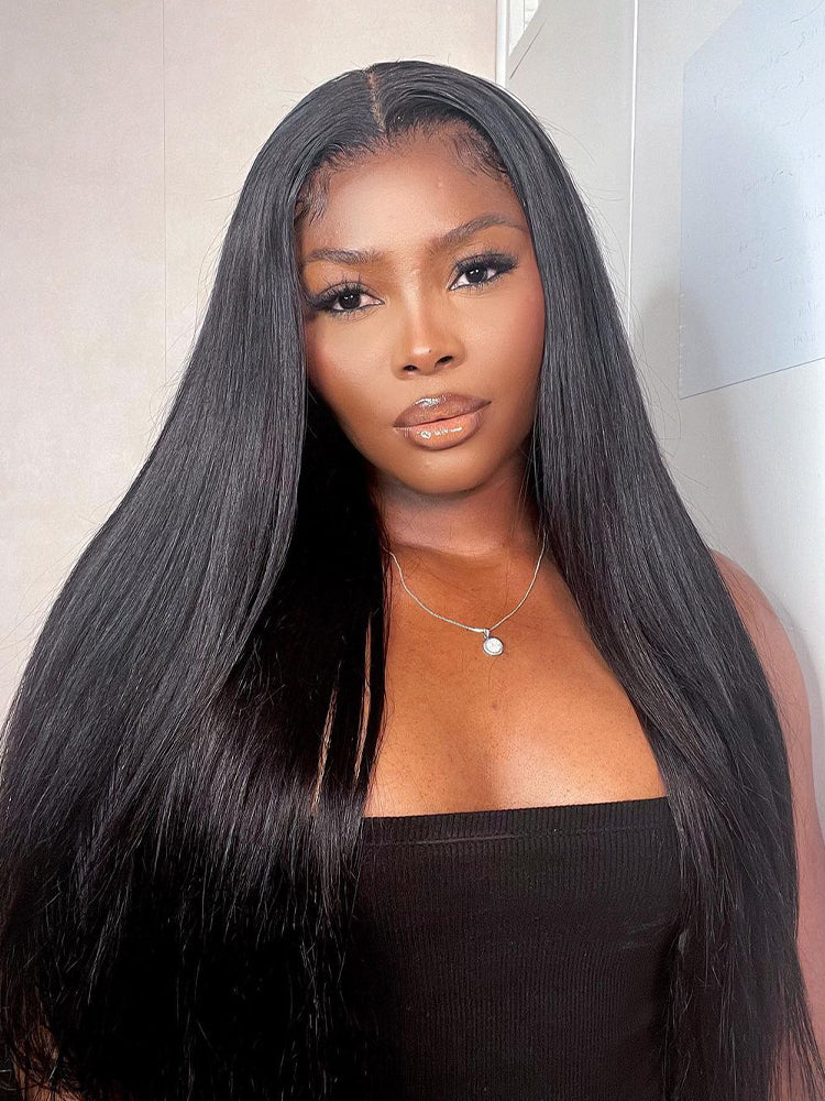Onimehair™ Pre-bleached 13x4 Swiss HD Lace/Transparent Lace Wigs Straight Long Hair Lace Front Wigs