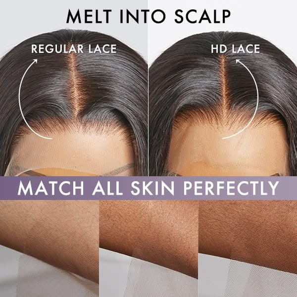 Onimehair™Ultra Natural Glueless Minimalist HD Lace C Part Bob Wig 100% Human Hair | Classic & Chic - Onime Hair
