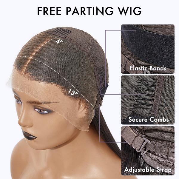 Onimehair™PreMax Wigs | Natural Looking Brown Highlight Silky Blunt Cut Bob Glueless 13x4 Frontal Pre-Cut Lace Wig