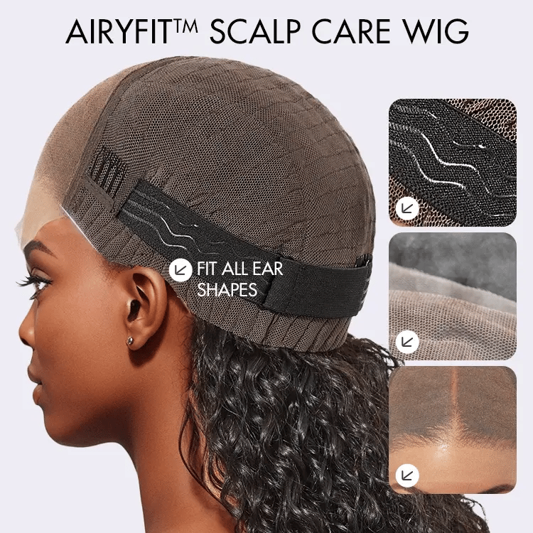Onimehair™ Scalp Care Wigs | Effortless Water Wave Snugfit Glueless 5x5 Closure Pre-Cut Lace Curly Wig