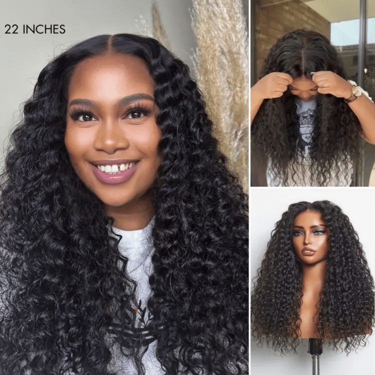 Onimehair™ Scalp Care Wigs | Effortless Water Wave Snugfit Glueless 5x5 Closure Pre-Cut Lace Curly Wig