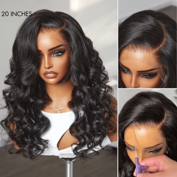 Onimehair™ Scalp Care Wigs - Deep Parting Loose Body Wave Human Hair Wig 11x6 Frontal HD Lace Glueless Wig