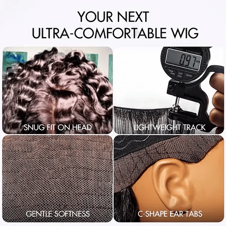 Onimehair™ Scalp Care Wigs | Effortless Water Wave Snugfit Glueless 5x5 Closure Pre-Cut Lace Curly Wig