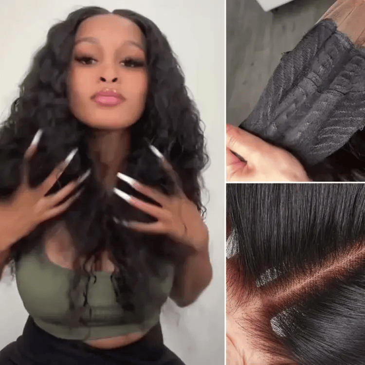 Onimehair™Scalp Care Wigs - Deep Parting Water Wave Human Hair Wig Glueless 11x6 Frontal HD Lace Curly Wig