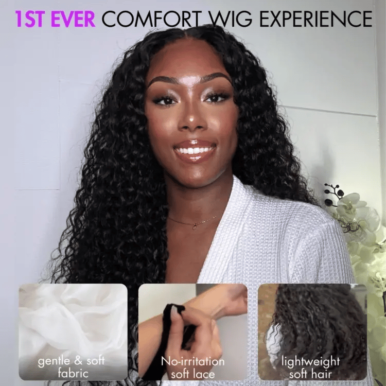 Onimehair™ Scalp Care Wigs | Effortless Water Wave Snugfit Glueless 5x5 Closure Pre-Cut Lace Curly Wig