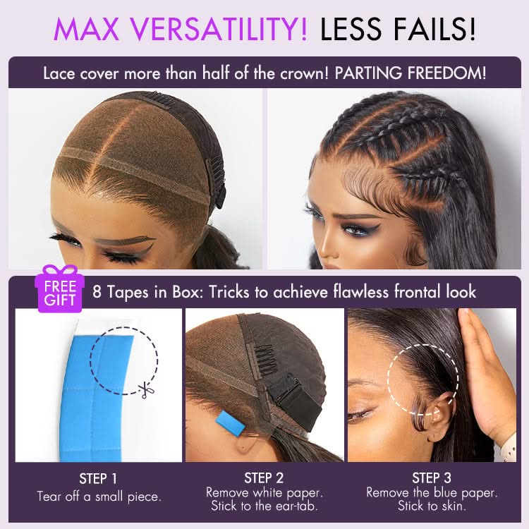 Onimehair™PreMax Wigs - Nature Max Onimehair / Silky Bob Ear-to-Ear Glueless 13x4 Frontal HD Lace Short Bob Wig - Onime Hair