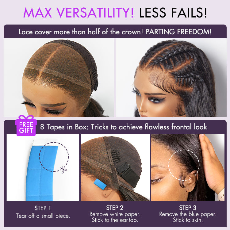Onimehair™PreMax Wigs - Super Natural Hairline Deep Wave Ear-to-ear 13x6 Frontal HD Lace Long Curly Wig