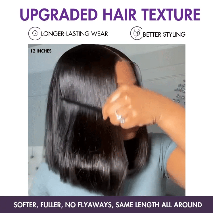 Onimehair™PreMax Wigs | Silky Blunt Cut Glueless 2x6 / 5x5 Closure Lace Shoulder Length Bob Wig Pre Plucked & Bleached