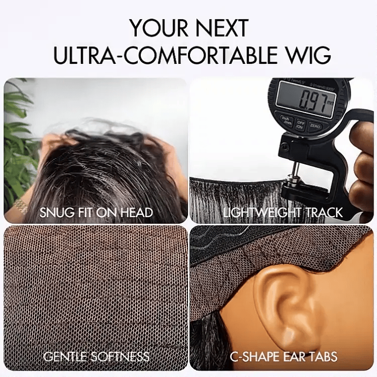 Onimehair™ Scalp Care Wigs - Silky Straight Middle Part Glueless 5x5 Closure Lace Long Wig Pre-Cut Lace