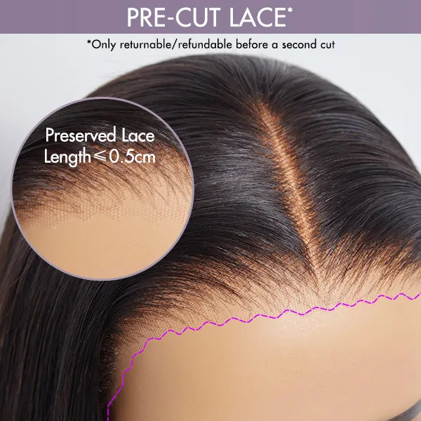 Onimehair™180% Density Water Wave 13x4 HD Lace Front Free Part Glueless Human Hair Wig Pre Cut Lace