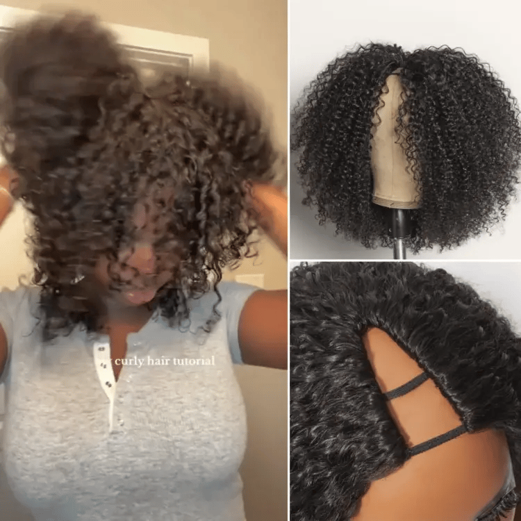 Onimehair™ Too Easy  Wig 180% Density  Kinky Curly / Yaki Straight Glueless V Part Flexi-Fit Drawstring Wig