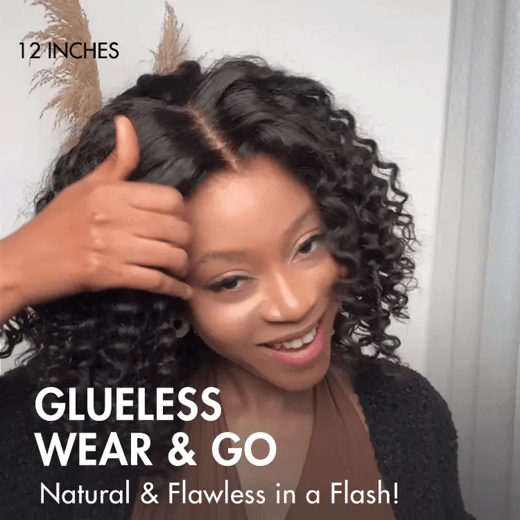 Brown Highlight / Natural Black / Blonde Highlight Deep Curly Glueless 5x5 Closure Pre-Cut Lace Wig - Onime Hair