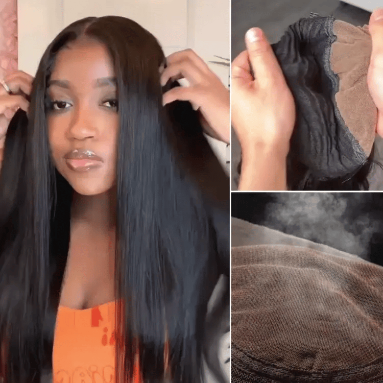 Onimehair™ Scalp Care Wigs - Silky Straight Middle Part Glueless 5x5 Closure Lace Long Wig Pre-Cut Lace