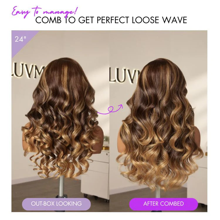 Onimehair™ All-Day Comfort™ Wig 180% Density Loose Body Wave Glueless 7x6 Closure HD Lace Human Hair Wig with Bangs Pre-Cut Lace