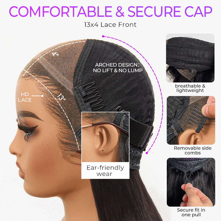 PreMax Wigs 13x4 frontal lace wig featuring a silky blunt cut bob with natural hairline and glueless design for a sleek look.