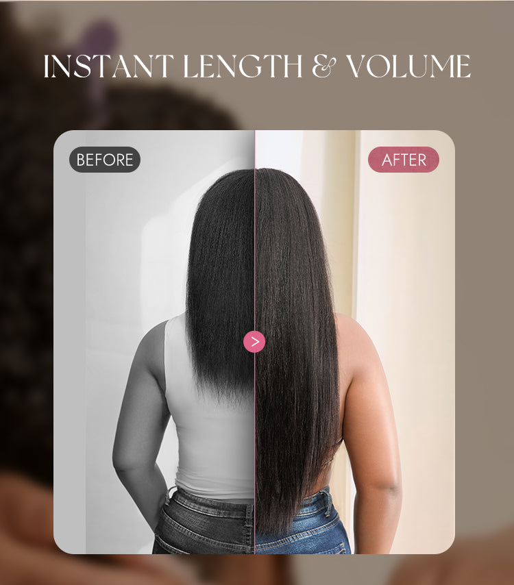 Luvme Too Easy Texture™ Wig Yaki Straight Glueless Flexi-Fit Drawstring 3-In-1 Half Wig Human Hair-11