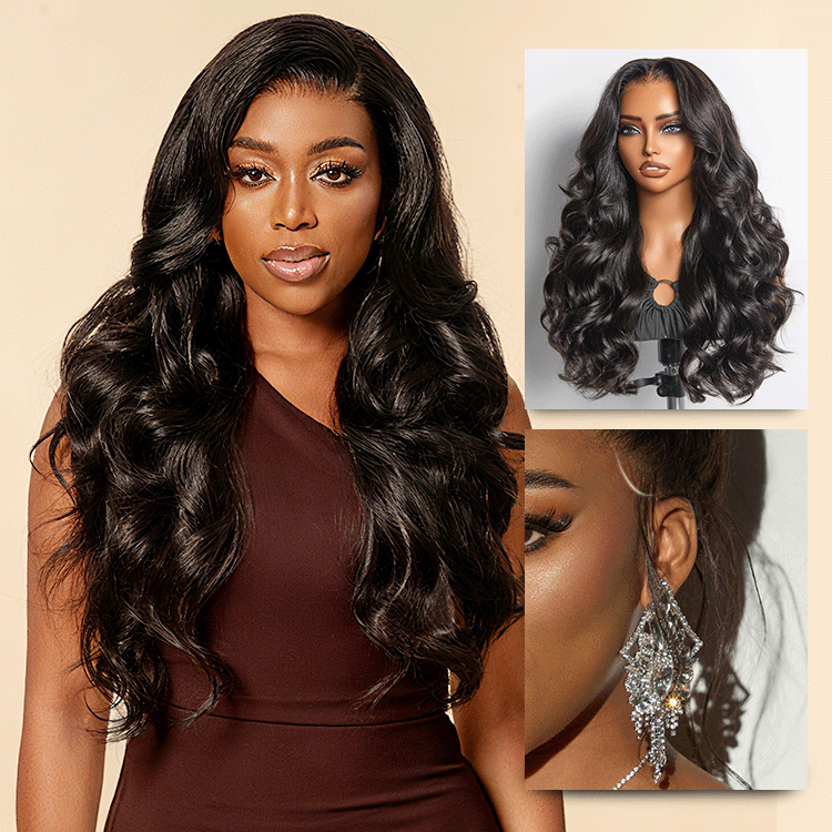 Onimehair™ 250% Density Loose Wave Glueless Ear-to-ear 13x4 HD Lace Front High Density Wig Pre-Cut Lace Flexi-Fit Drawstring Cap