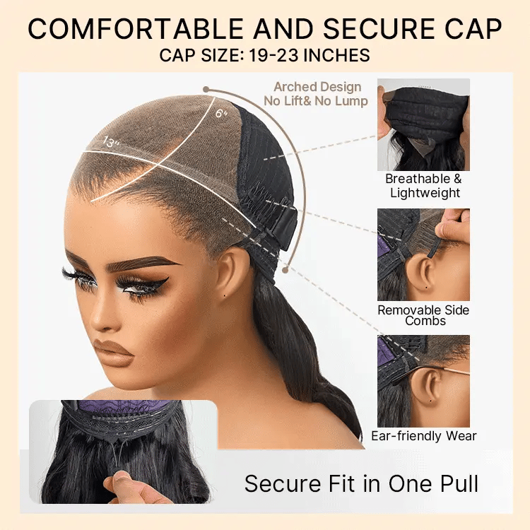 Onime Hair NatureMAX Deep Wave Wig with 13x4 HD lace front, 200% density, glueless, pre-cut, natural deep wave texture