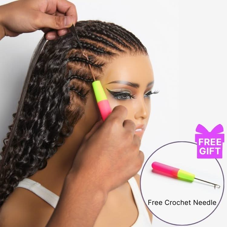 Deep wave crochet human hair extensions in a pre-separated style by mysite, showcasing rich texture and volume.