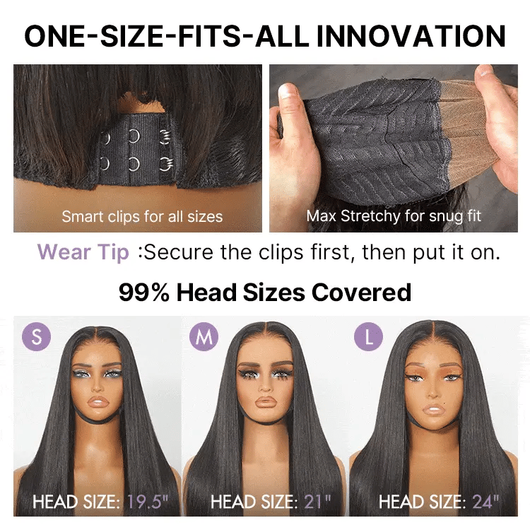 All-Day Comfort™ Wig 180% Density Bone Straight with Baby Hair PartingMax Glueless 5x5 Closure HD Lace Wig Pre-Cut Lace - Onime Hair