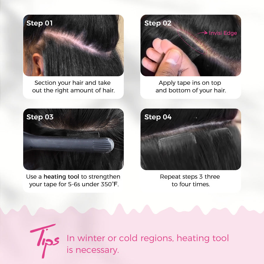 Lashey Invisi Edge Seamless Tape in Hair Extensions Body Wave Virgin Human Hair