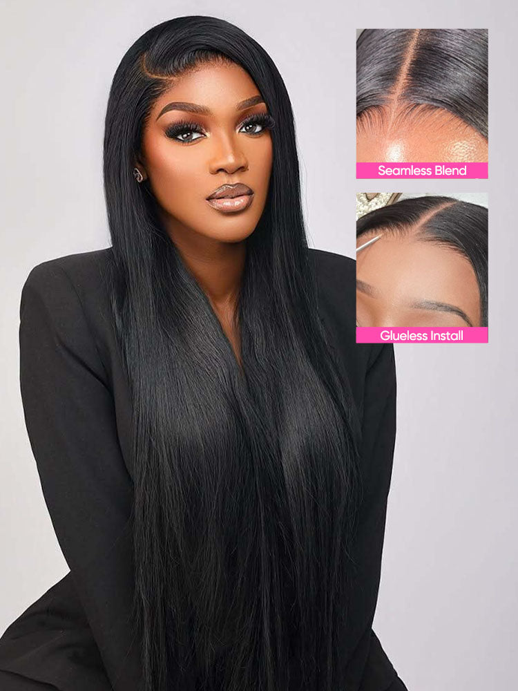 Onimehair™ Pre-bleached Straight Hair Wear Go Glueless Wig 13x4 Pre-cut HD Lace Pre-plucked