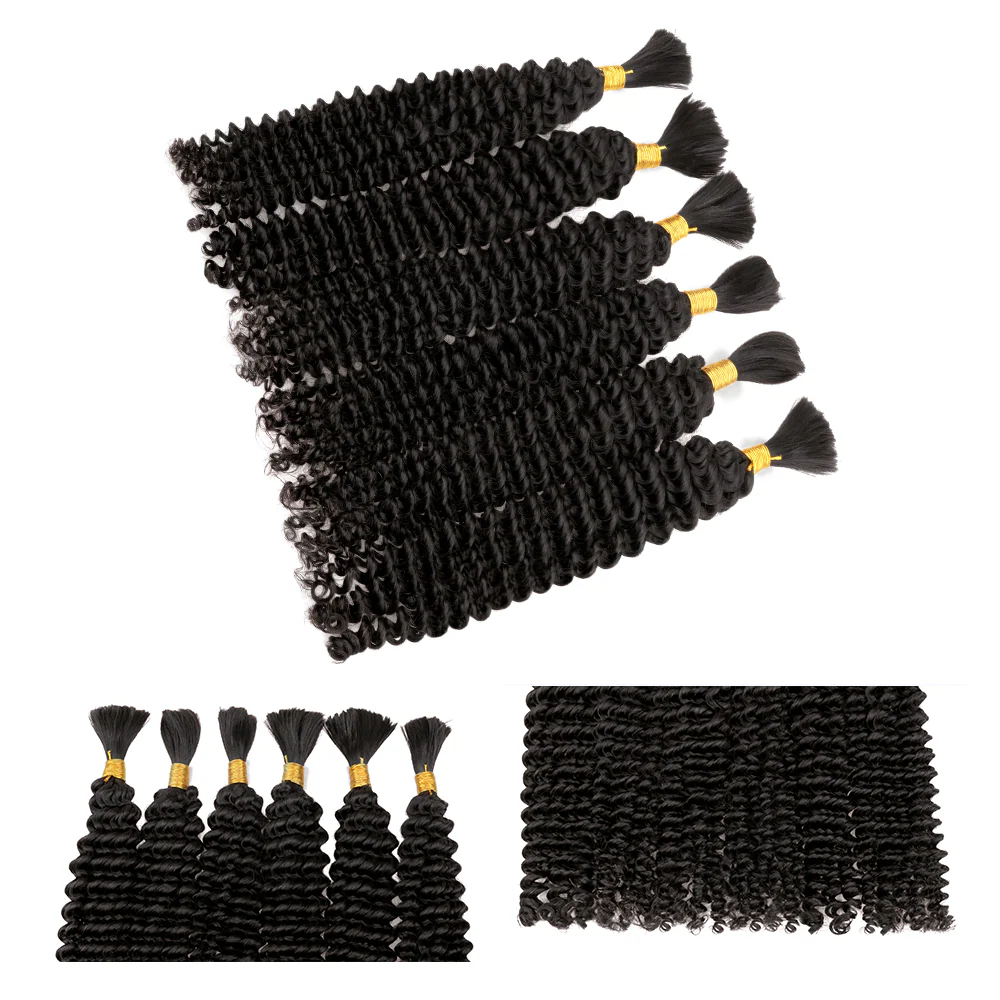 Onime Human Hair Bulk Kinky Curly for Boho Braiding