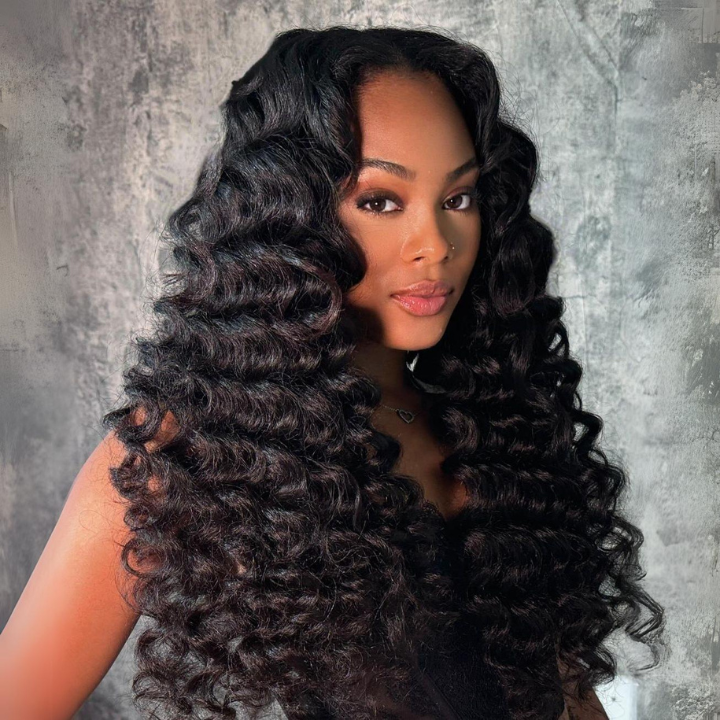 Onimehair™ Glueless Loose Deep Wave HD Transparent Lace Front/Closure Human Hair Wig